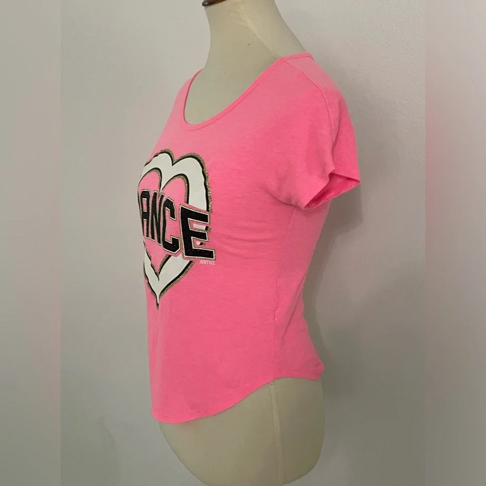 * Justice Pink Dance Top * Size 12‎ * Wild About Music *